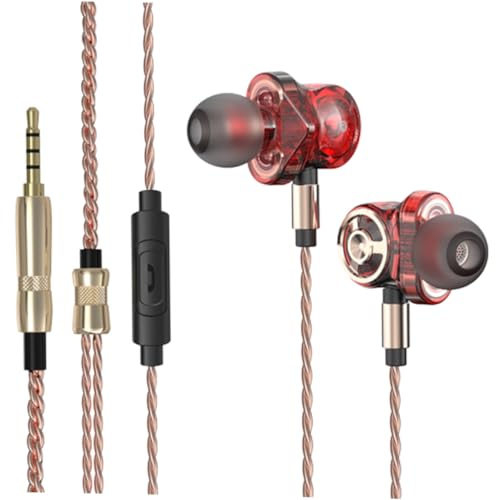 CIYODO Ohrstöpsel Sport -Headset 3,5-mm-Ohrhörer aus geflochtenem Draht Kopfhörer aus Metall Blau von CIYODO