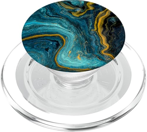 Abstraktes Blaugrün Gold PopSockets PopGrip für MagSafe von CJ Grips