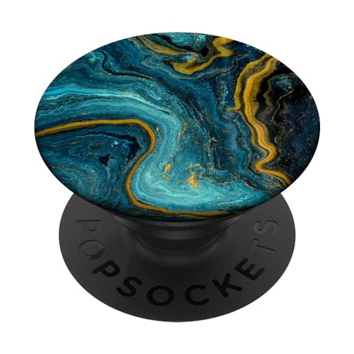 Abstraktes Blaugrün Gold PopSockets mit austauschbarem PopGrip von CJ Grips