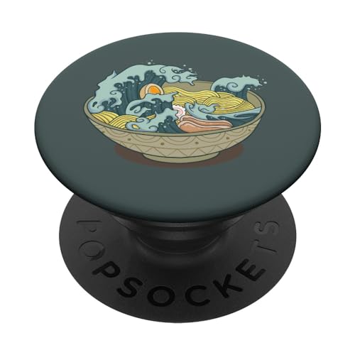 Anime Ramen Great Wave of Kanagawa Japanisches Essen PopSockets mit austauschbarem PopGrip von CJ Grips