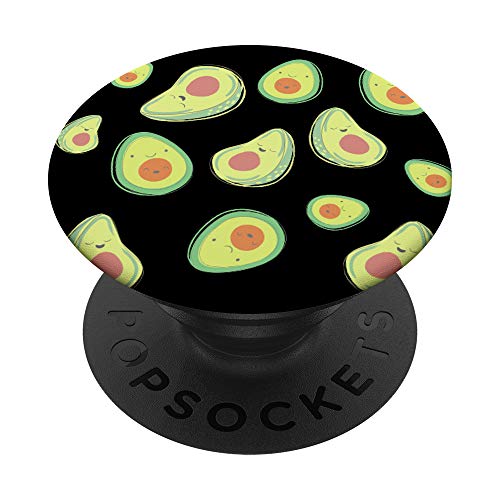 Avocado-Muster, schwarz. PopSockets mit austauschbarem PopGrip von CJ Grips