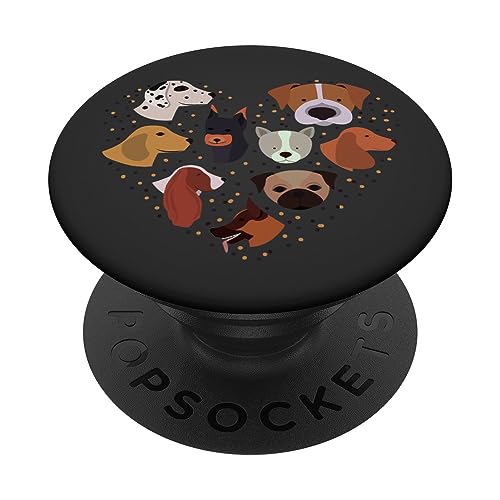 Dogs Heart Love Hundeliebhaber PopSockets mit austauschbarem PopGrip von CJ Grips