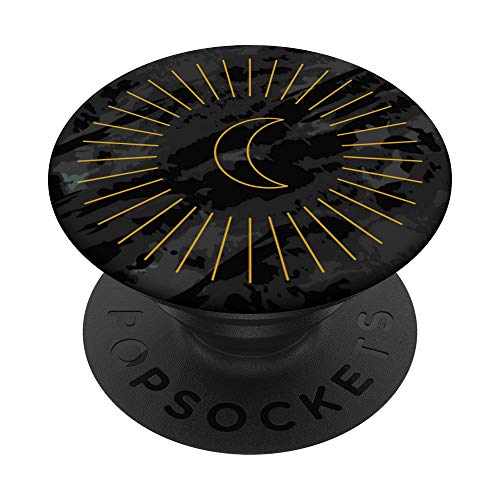 Halbmond Mond Schwarz PopSockets PopGrip: Ausziehbarer Sockel und Griff für Handys/Tablets mit Tauschbarem Top von CJ Grips