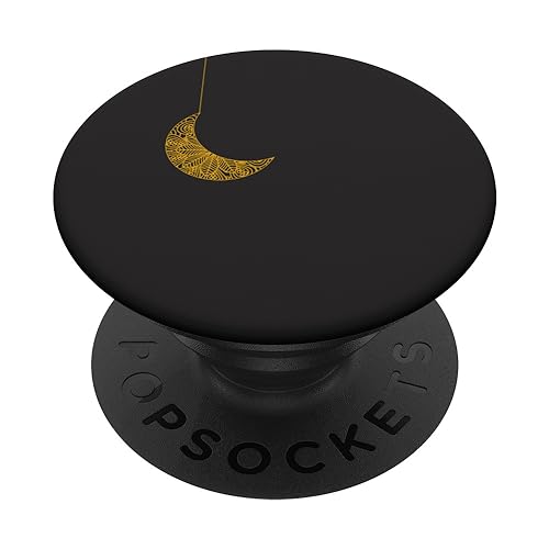 Halbmond Mond Schwarz PopSockets mit austauschbarem PopGrip von CJ Grips