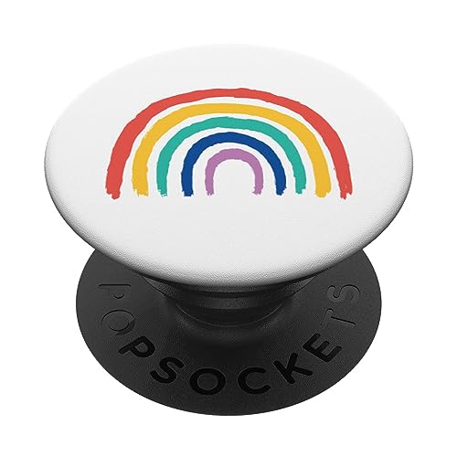 Kinder Regenbogen Weiß PopSockets mit austauschbarem PopGrip von CJ Grips