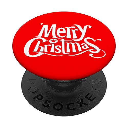 Merry Christmas Rot PopSockets PopGrip: Ausziehbarer Sockel und Griff für Handys/Tablets mit Tauschbarem Top von CJ Grips