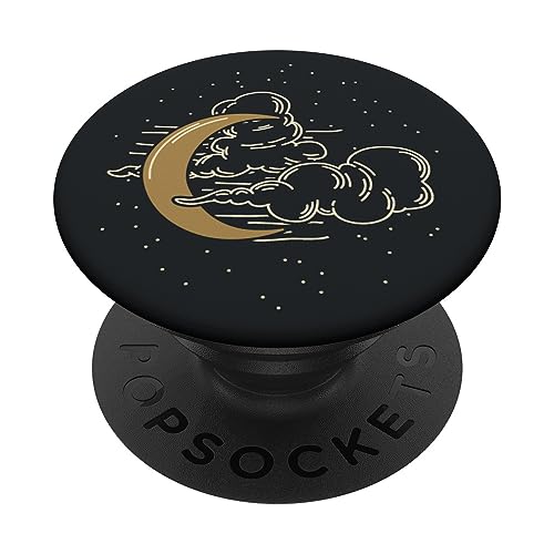 Mond Wolken Schwarz PopSockets mit austauschbarem PopGrip von CJ Grips