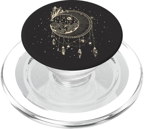 Mond mit Kristallen Traumfänger Astrologie schwarz PopSockets PopGrip für MagSafe Mond mit Kristallen Traumfänger Astrologie schwarz PopSockets PopGrip für MagSafe von CJ Grips