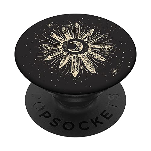 Mystic Astrology Mond Sonne Abstrakt schwarz PopSockets mit austauschbarem PopGrip von CJ Grips