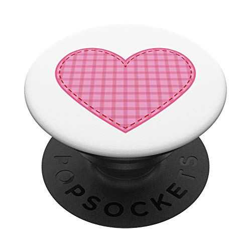 Pinkes Herz Weiß - PopSockets Ausziehbarer Sockel und Griff für Smartphones und Tablets von CJ Grips