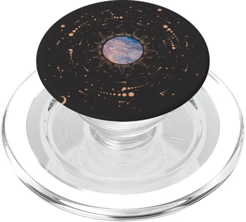 Planet Universe Galaxy Astrologie Space Stars Moon schwarz PopSockets PopGrip für MagSafe von CJ Grips