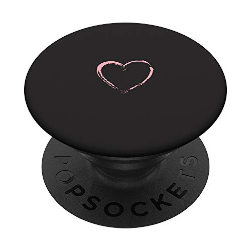 PopSockets Pop Grip:Rosa Herz Schwarz PopSockets mit austauschbarem PopGrip von CJ Grips