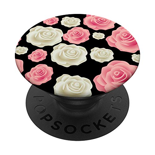 Rosen Floral Blumen Flower Muster PopSockets PopGrip: Ausziehbarer Sockel und Griff für Handys/Tablets mit Tauschbarem Top von CJ Grips