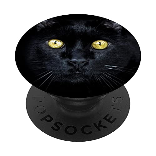Schwarze Katze Kitty Kätzchen PopSockets mit austauschbarem PopGrip von CJ Grips