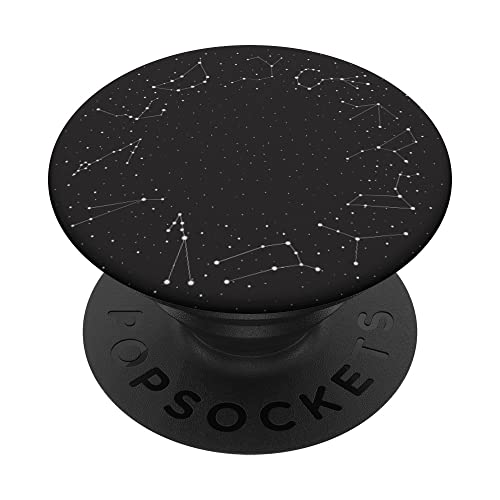 Sternzeichen Astrology Space Stars schwarz PopSockets mit austauschbarem PopGrip von CJ Grips