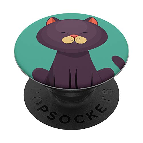 Süße Cartoon Katze PopSockets PopGrip: Ausziehbarer Sockel und Griff für Handys/Tablets mit Tauschbarem Top von CJ Grips