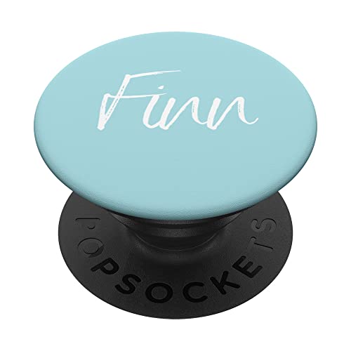 Finn First Name Design hellblau PopSockets mit austauschbarem PopGrip von CJ Merch