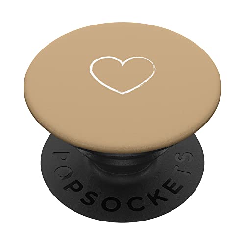 Herz Hellbraun PopSockets mit austauschbarem PopGrip von CJ Merch