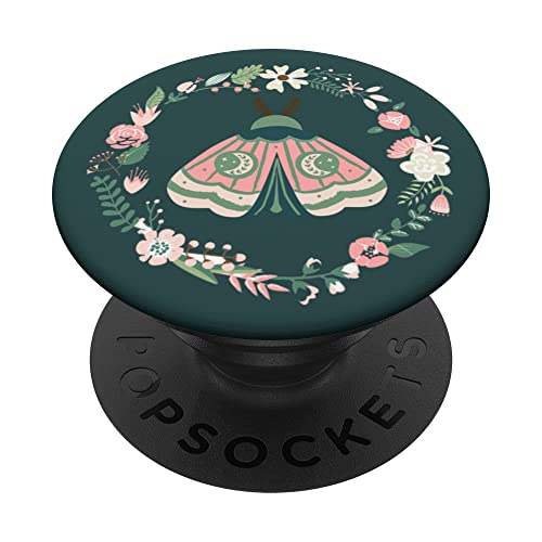 Himmlische Motte mit Blumen PopSockets mit austauschbarem PopGrip von CJ Merch