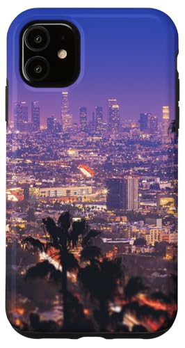 Hülle für iPhone 11 Los Angeles bei Nacht USA von CJ Merch
