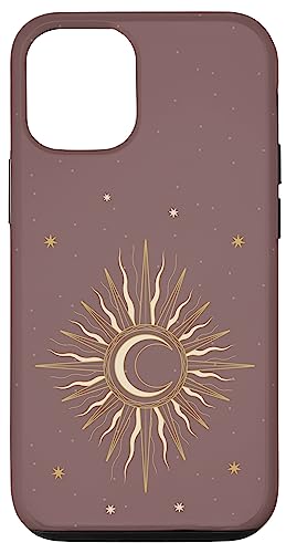Hülle für iPhone 15 Pro Mond Sonne Astrologie Mystic Tarot Hexe Dunkel Rosy Braun von CJ Merch