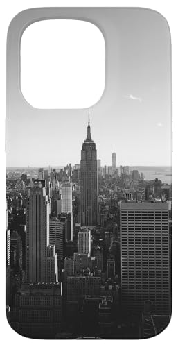 Hülle für iPhone 15 Pro New York Empire State Building Manhatten Schwarz und Weiß USA von CJ Merch