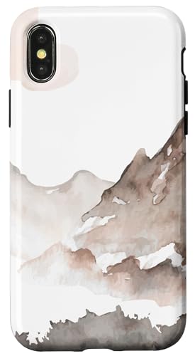 Hülle für iPhone X/XS Aquarell Berge Landschaft von CJ Merch