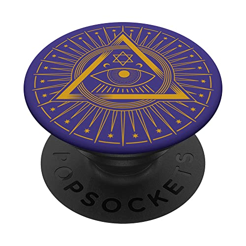 Mystical Esoterik Okkultes Symbol All Seeing Eye Dark Purple PopSockets mit austauschbarem PopGrip von CJ Merch