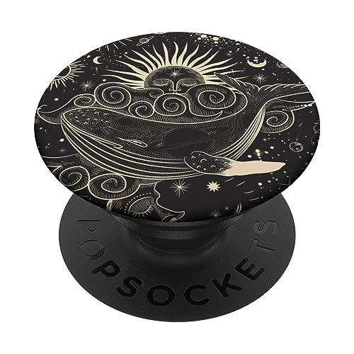 Mystische Wal Wolken Sonne Astrologie Muster PopSockets mit austauschbarem PopGrip von CJ Merch