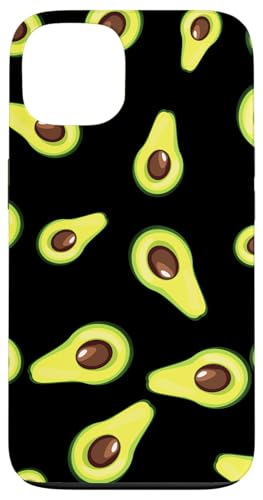Hülle für iPhone 13 Avocado Muster Schwarz Handyhülle von CJ Phone Cases