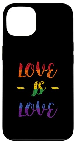 Hülle für iPhone 13 Love is Love Regenbogen-Flagge LGBTQ Pride schwarz von CJ Phone Cases