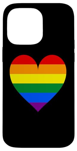 Hülle für iPhone 14 Pro Max Rainbow Heart LGBT Pride Handyhülle von CJ Phone Cases