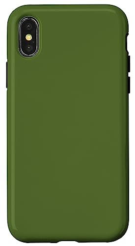 Hülle für iPhone X/XS Dunkle olivgrüne Handyhülle von CJ Phone Cases