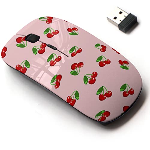 2,4 G kabellose Maus mit niedlichem Musterdesign für alle Laptops und Desktops mit Nano-Empfänger - Cherry Summer Fruit von CJCBROES