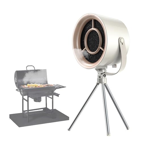 MIni Dunstabzugshaube mit Aktivkohlefilter, 2-Zweck Tischhaube Mobile Abzugshaube Dunstabzug, 3-Gang-Abluftventilator, Umluft Abzugshaube für Steak Grillen BBQ Camping Wohnmobil von CJHZQYY