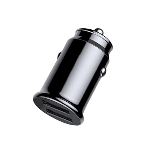 2 Stück USB Zigarettenanzünder Adapter, Kfz-Ladegerät, Ultra kompakt, 2 USB-Ports, 5 V/3,1 A, aus Aluminiumlegierung,schnelles Aufladen für iPhone 16/15/14/13/Pro Max, Android, Huawei (Schwarz) von CJMUQHEHH