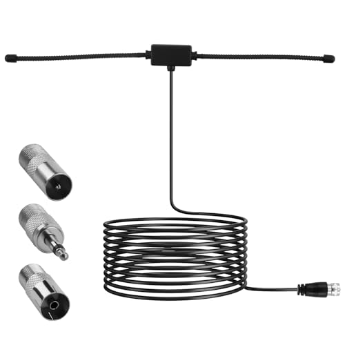 FM DAB Radio Antenne 75 Ohm Dipolantenne mit F-Typ-Stecker 3 Schnittstellenadaptern, 3 m Verlängerungskabel für UKW/FM-Empfang, kompatibel mit Stereoanlage, Heimkinoempfänger und AV Audio Receiver FM DAB Radio Antenne 75 Ohm Dipolantenne mit F-Typ-Stecker 3 Schnittstellenadaptern, 3 m Verlängerungskabel für UKW/FM-Empfang, kompatibel mit Stereoanlage, Heimkinoempfänger und AV Audio Receiver von CJMUQHEHH