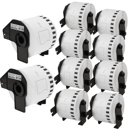 CJTR-10 Rollen DK - 22205 Endlosetiketten - 62 mm x 30,48 m - Kompatibel mit Brother QL Etikettendruckern wie QL-500, QL-570, QL-700, QL-800, QL-820NWB, QL-1100, QL-1110NWB CJTR-10 Rollen DK - 22205 Endlosetiketten - 62 mm x 30,48 m - Kompatibel mit Brother QL Etikettendruckern wie QL-500, QL-570, QL-700, QL-800, QL-820NWB, QL-1100, QL-1110NWB von CJTR
