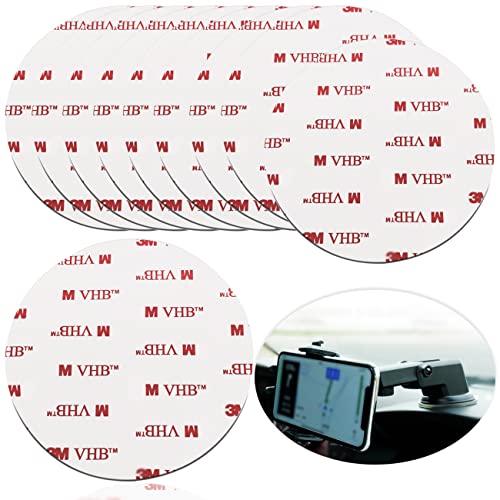 10-Pack 75mm (2.95") Kreisförmige doppelseitige klebrige Pads, starker Auto klebriger Kleber Ersatz für Auto Mount Montage Halter Scheibe Windschutzscheibe GPS Kamera Lock Saugnapf Haken Dashboard von CKANDAY