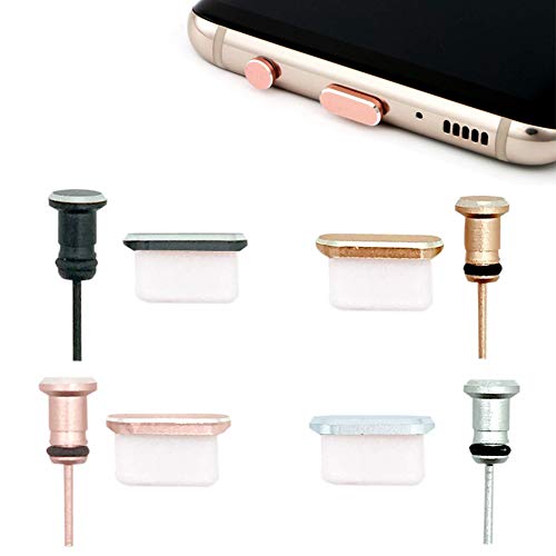 4 Stück Staubschutzstecker-Set, kompatibel mit Typ C Ladeanschluss und Kopfhöreranschluss, Anti-Staub-Stecker für USB-C-Geräte wie Samsung Galaxy Note 8 Plus 9 S9 S9+ S10 S10+ HTC 10 U11 U11+ OnePlus von CKANDAY
