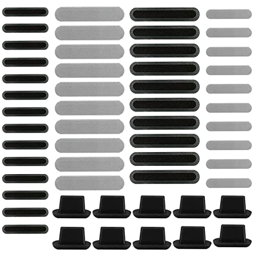 44 Pcs Mesh Anti Staub Proof Adhesive Net Aufkleber mit 10-Pack Silikon Anti Staub Plugs Kappen, Lautsprecher Staubdichte Abdeckung mit Staub Pluggy Kit Schützt Aufladung Kompatibel mit iPhone 13 12 von CKANDAY