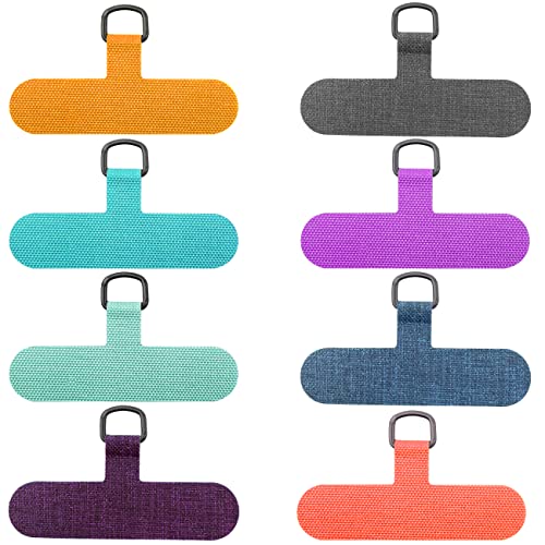 8 Stück Handy-Haltebänder, Universal-Handy-Schlüsselband, Stoff, Canvas-Patch-Aufkleber, Anti-Verlust-Befestigung, zum Aufhängen, Metallring, Sicherheits-Handgelenkband, helle Farben von CKANDAY