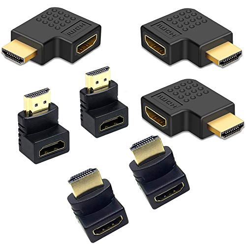 CKANDAY 7 Stück HDMI-Adapter-Kombination, 3 Stück vertikal, flach, links und rechts, 90 Grad Winkel und 4 Stück 270 & 90 Grad Stecker auf Buchse, HDMI-Adapter, vergoldeter 3D-unterstützter von CKANDAY