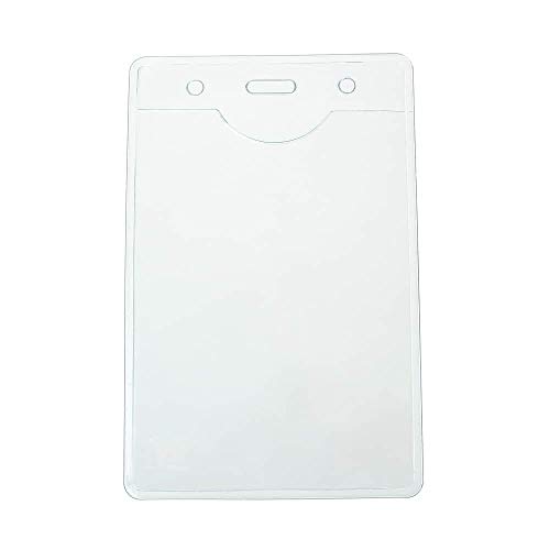CKB LTD 50 Stück Ausweishüllen A7 Durchsichtig Kunststoff Ausweishalter Vertikal Weichplastik Abzeichen Kartenhüllen ID Kartenhalter Event Größe 11 x 6.8cm Einsatzgröße 9 x 6,5cm von CKB LTD