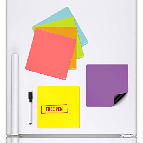 CKB LTD Packung mit 6 farbigen Quadraten, magnetisch, Whiteboards, die an Ihrem Kühlschrank haften, trocken abwischbarer Planer, Magnetschilder, Blatt mit Marker und Stift, bunte Küchenhinweise, CKB LTD Packung mit 6 farbigen Quadraten, magnetisch, Whiteboards, die an Ihrem Kühlschrank haften, trocken abwischbarer Planer, Magnetschilder, Blatt mit Marker und Stift, bunte Küchenhinweise, von CKB LTD