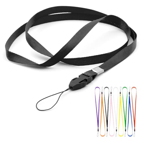 CKB LTD Schwarz Schlüsselband Ausweiskartenhalter Umhängeband mit Abnehmbare Schlaufe Packung mit 100 Stk von CKB LTD