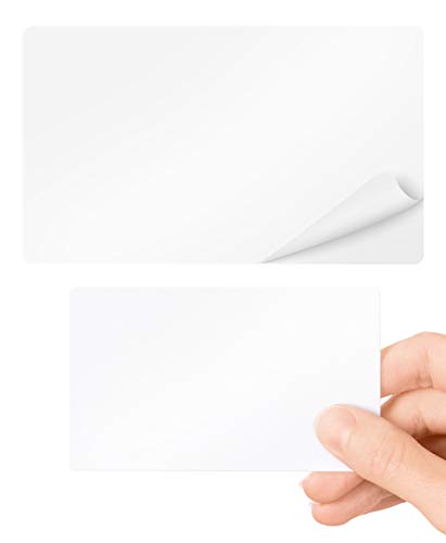 CKB LTD Selbstklebende PVC-Karten, Kunststoff, blanko, weiß, Standard CR80, Kreditkartengröße 86 x 54 mm, dünn, 320 Mikron mit 175 Mikron Papierrückseite für Kartendruck drucker - Packung 10 von CKB LTD