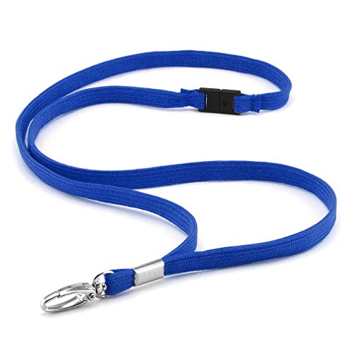 CKB Ltd 50x Premium Blue Blau Lanyard Band Halsband Neck Strap Swivel Metall-Klipp For ID Card Ausweiskartenhalter Holder 84cm von CKB LTD