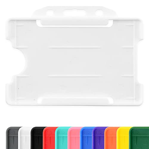 CKB LTD Ausweishüllen einseitig Hartplastik Ausweishalter starr, zum Einschieben, für Ausweise im Querformat, Kunststoff, für 86 mm / 54 mm CR80 Kreditkartengröße, Weiß, 10 Stück von CKB Ltd