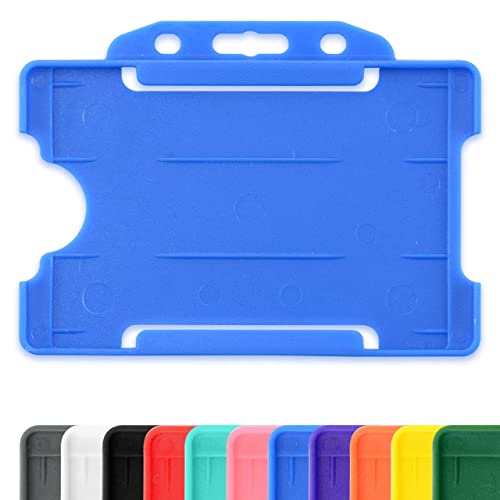 CKB LTD Blau Ausweishüllen einseitig Hartplastik Ausweishalter starr, zum Einschieben, für Ausweise im Querformat, Kunststoff, für 86 mm / 54 mm CR80 Kreditkartengröße 10 Stück von CKB Ltd